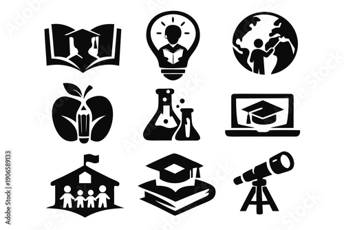 Knowledge Growth Symbol Design, Academic Success Visual Icon