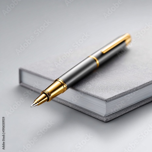 Close-up of a ceramic coffee mug next to a premium leather-bound planner on a marble table