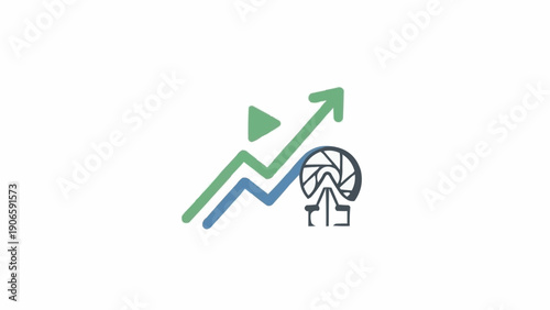 Bild auf Leinwand Business Growth Chart with Arrow.