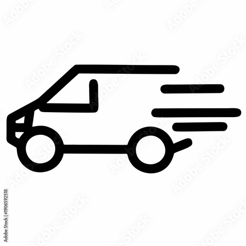 Fast delivery van icon representing quick shipping service.