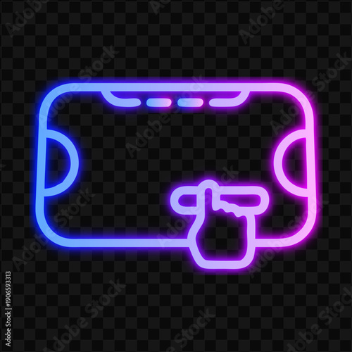 Neon Smartphone Touchscreen Interface Glowing Digital Device