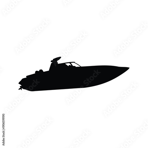 speedboat in race silhouette vector illustration