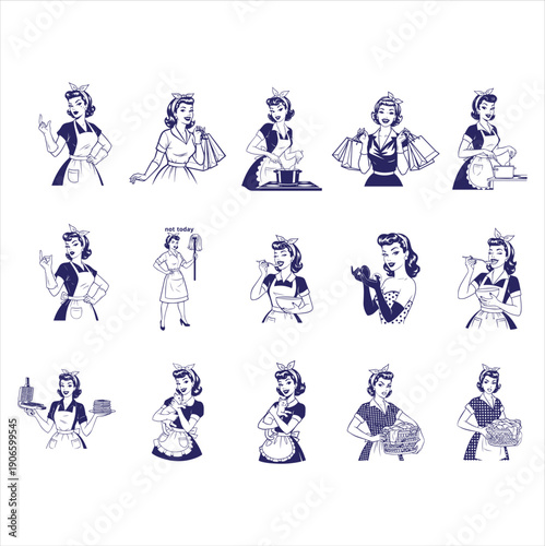 Vintage Housewife Clipart Mega