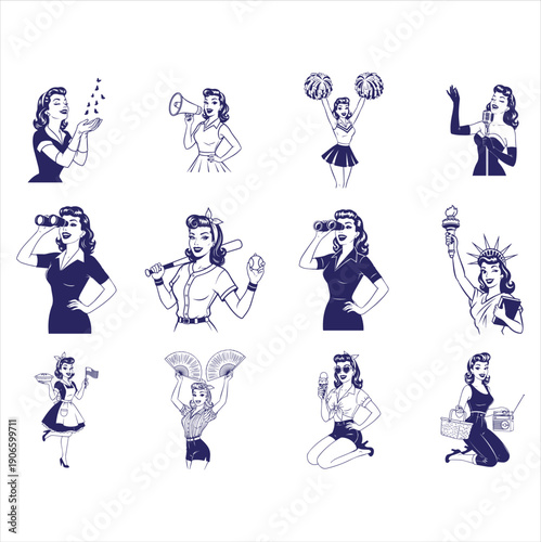 Vintage Housewife Clipart Mega