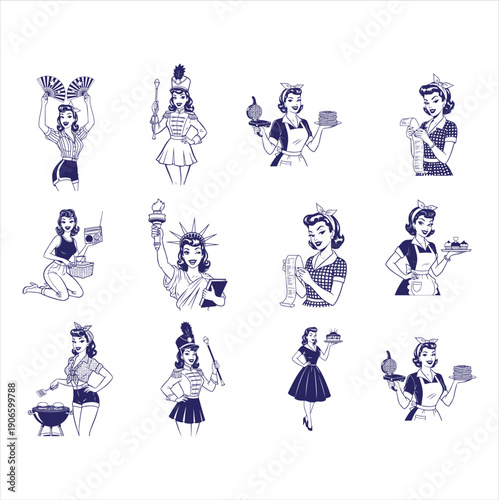 Vintage Housewife Clipart Mega