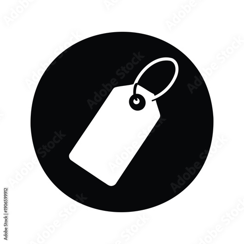 Tableau sur toile round price label silhouette vector illustration, Elegant price tag silhouette v