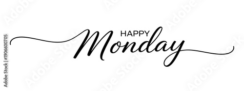 Happy Monday hand lettering calligraphy quote