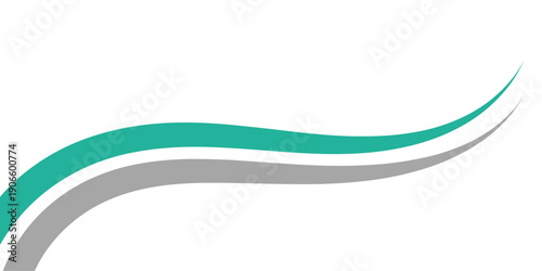 Abstract teal and gray wave swoosh banner background