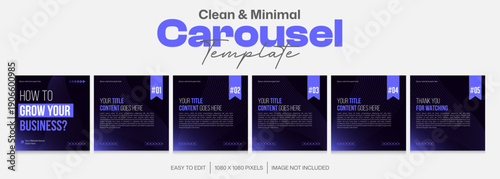 Set of Clean modern and gradient Editable Microblog carousel template for social media, Instagram carousel post, LinkedIn carousel post Template