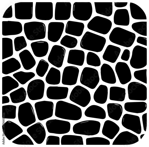 Black filled icon of a cobblestone pavement texture with white background and rounded square shape
