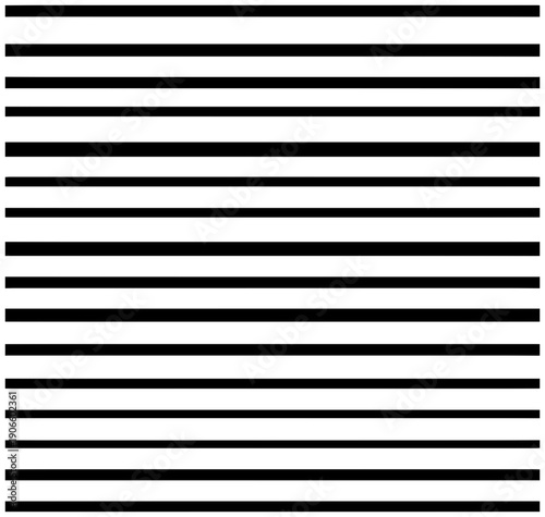 Solid black horizontal slats pattern on white background venetian blind texture
