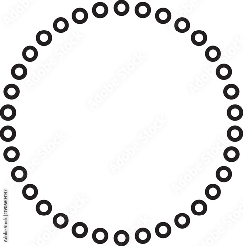 Decorative round frame with small bead dots vector illustration for wedding invitations and badges