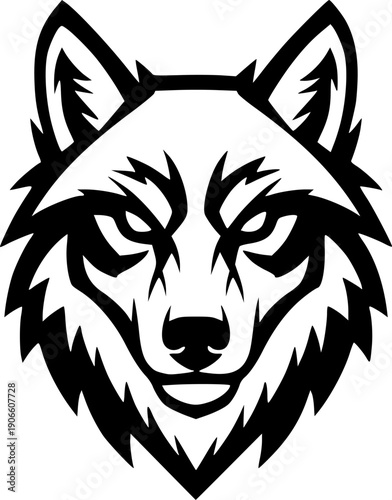 Modern Wolf Head Profile Geometric Vector Illustration