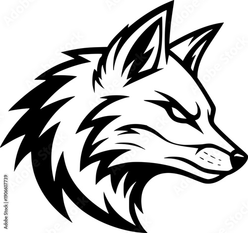 Modern Wolf Head Profile Geometric Vector Illustration