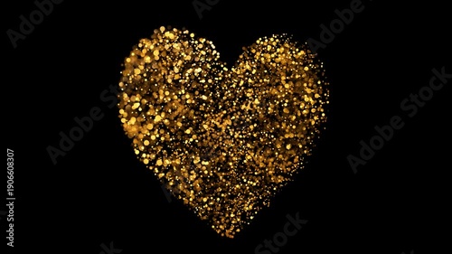 Valentine heart made of points of light.
A vibrant, three-dimensional heart shape formed by numerous tiny, sparkling particles.