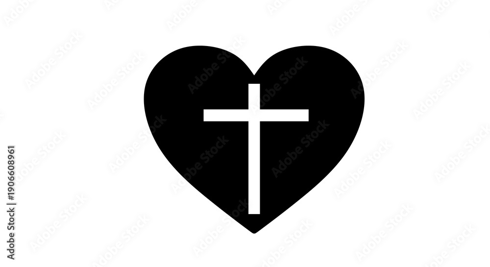 Obraz premium Heart with cross