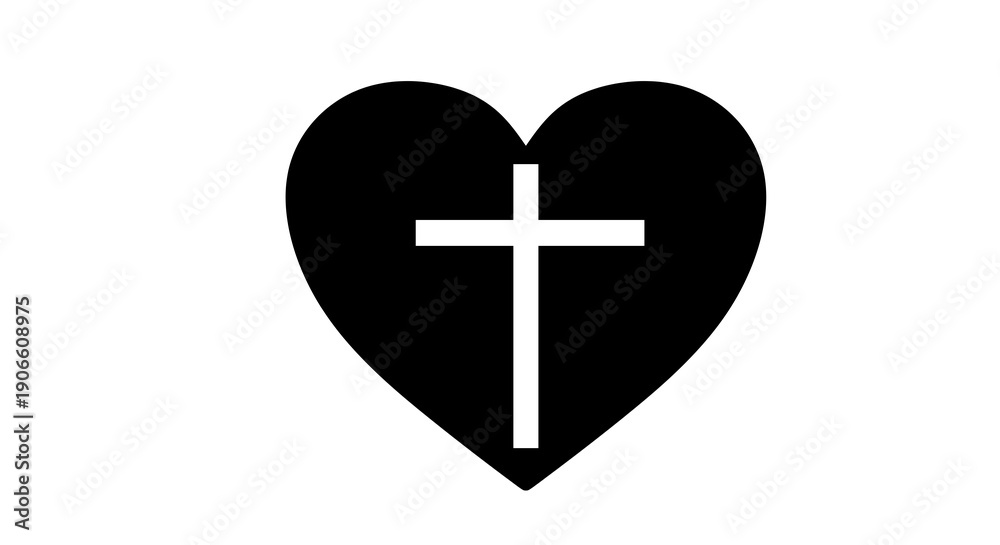 Obraz premium Heart with cross
