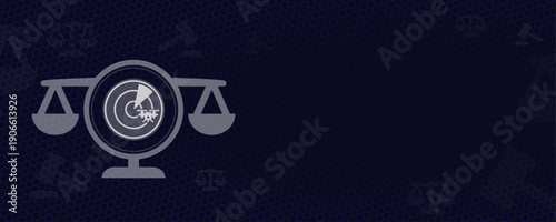 Radar surveillance law and drone detection technology legal regulations vector icon with copy space