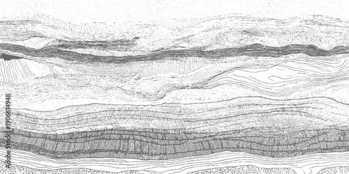 Detailed cross section of sedimentary rock layers with varied textures and shading geology strata 1