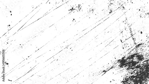 Black and white distressed grunge texture with diagonal scratches and speckles 1