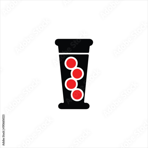 Tall Glass with Red Bubbles Icon drink beverage