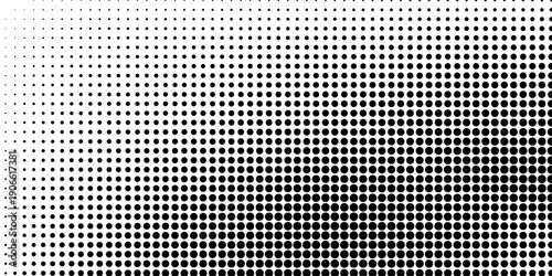 Dotted Halftone Background. Pop-art Gradient Texture. Modern Backdrop. Grunge Distressed Overlay. Vector illustration