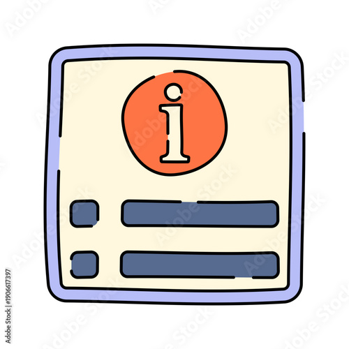 Info Panel Hand drawn style information card with text blocks suitable for help center or account details page