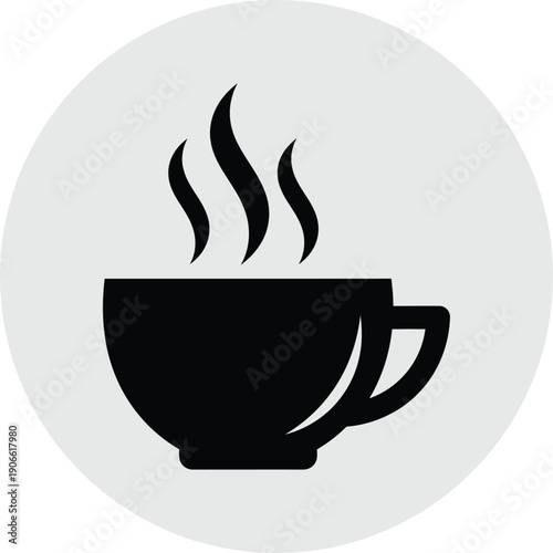 Steaming cup of coffee icon