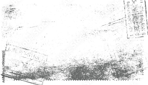 Grungy textured background with faded stamps and ink marks grunge