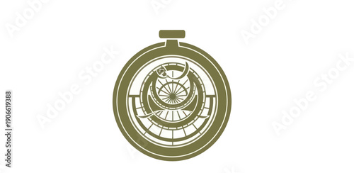 Vintage Pocket Watch Mechanism Illustration
