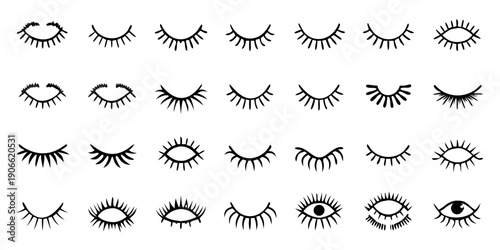 A minimalist image depicting closed eyes and two hearts on a dark background