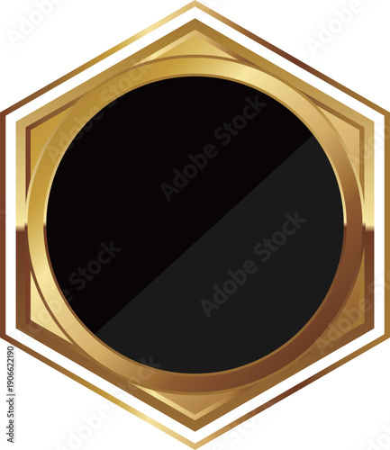 高級感のある幾何学フレーム　ブラック＆ゴールド