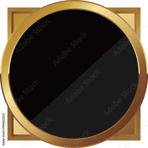 高級感のある幾何学フレーム　ブラック＆ゴールド