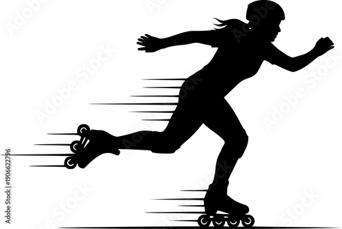 Minimal Rollerblade Sport Action Pictogram Vector Illustration