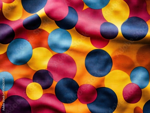 Vibrant Polka Dot Fabric Texture