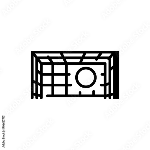 Football Goal Score Icon. Ball Hitting the Net