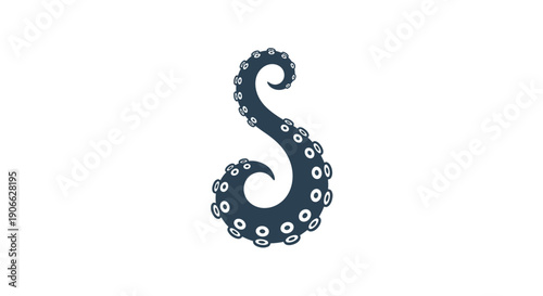 Stylized Octopus Tentacle Illustration - Deep Sea Creature