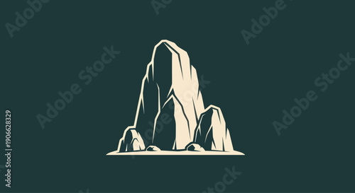 Stylized Rock Formation Illustration
