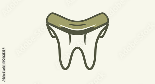 Stylized Shark Tooth Icon, Minimalist Vector Illustration