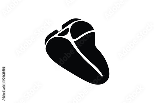 Illustration of raw beef t bone steak on white background for butcher shop marketing and restaurant menu food