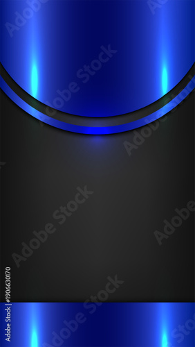 abstract blue metallic curv...