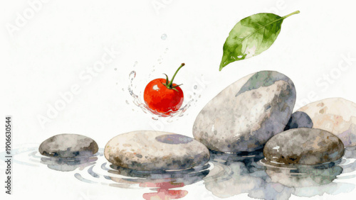 Zen Ripples Serene Soundwaves isolated watercolor vector illustration svg