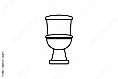 Minimalist outline of toilet icon isolated on white background for hygiene and bathroom
