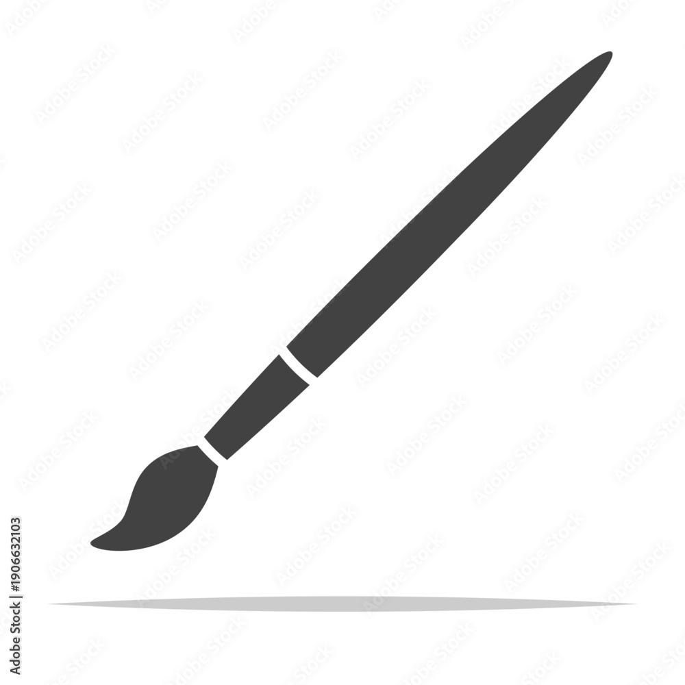 Fototapeta premium Single paintbrush icon transparent vector isolated illustration