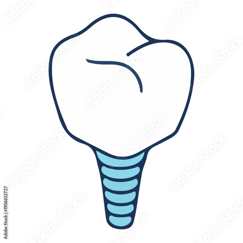 Dental implant tooth vector icon