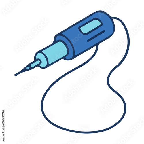 Blue electric tattoo machine icon