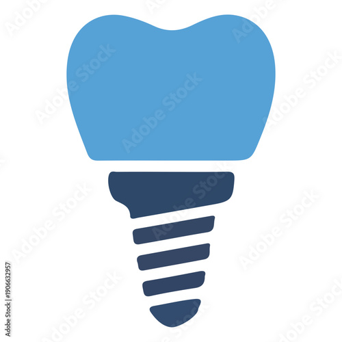 Dental implant flat vector icon