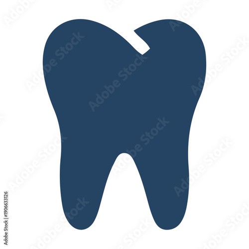 Blue Dental Tooth Icon Silhouette