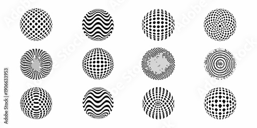 Optical illusions a collection of circular patterned black and white designs