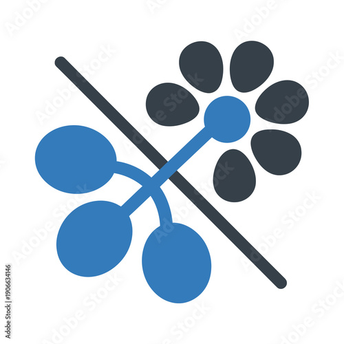 Cherry and Flower Prohibited No Food Symbol Icon